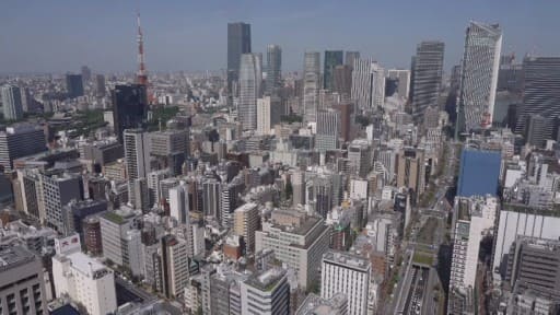 汐留から見る新橋・虎ノ門・東京タワー