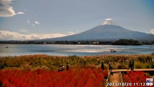 河口湖から見る富士山